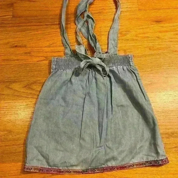 Lacey Lane Girls Embroidered Jumper Size 5 Boho Chambray Colorful Adjustable - Picture 2 of 5